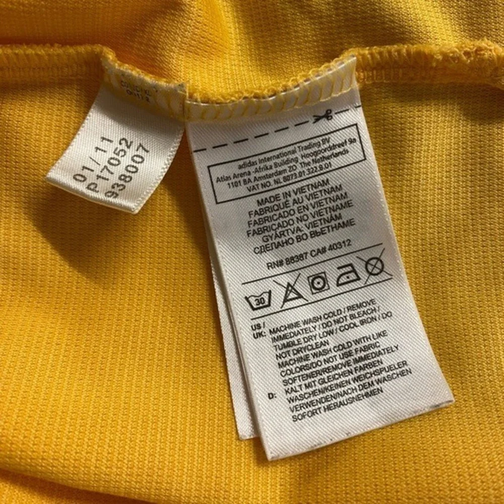 Adidas Golf Mens Yellow ClimaCool Short Sleeve Polo‎ Shirt Size Medium